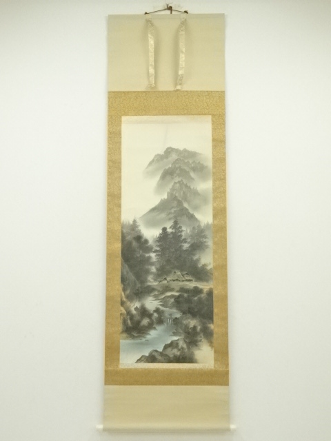 JAPANESE HANGING SCROLL / HAND PAINTED / LANDSCAPE